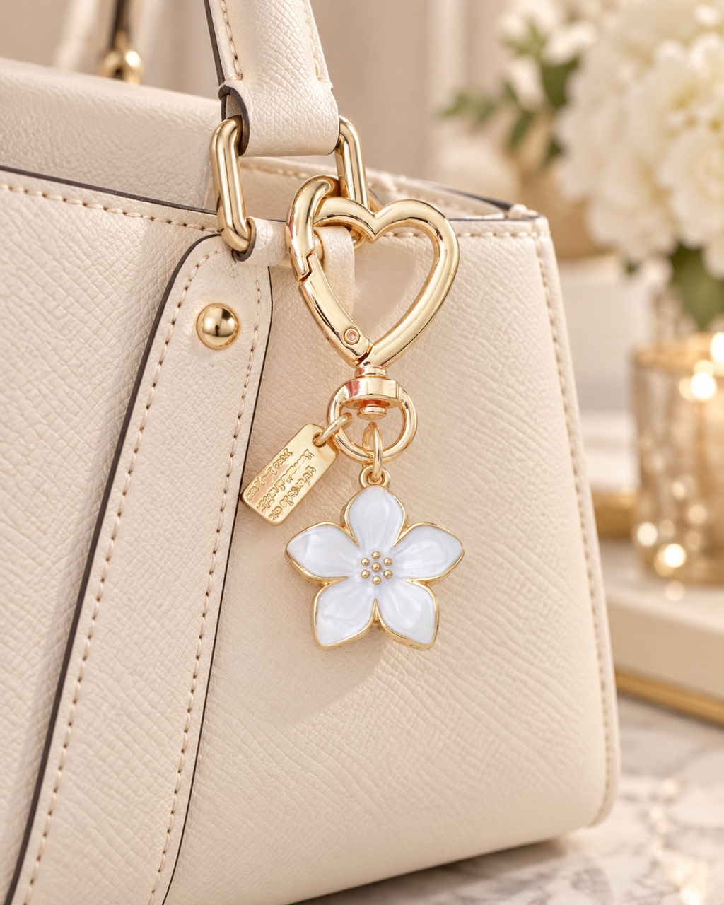 Bloom and Heart bag charm