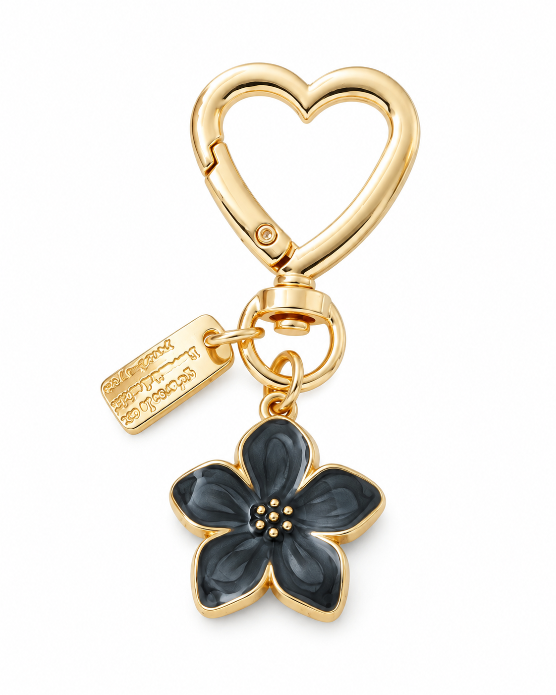 Bloom and heart bag charm