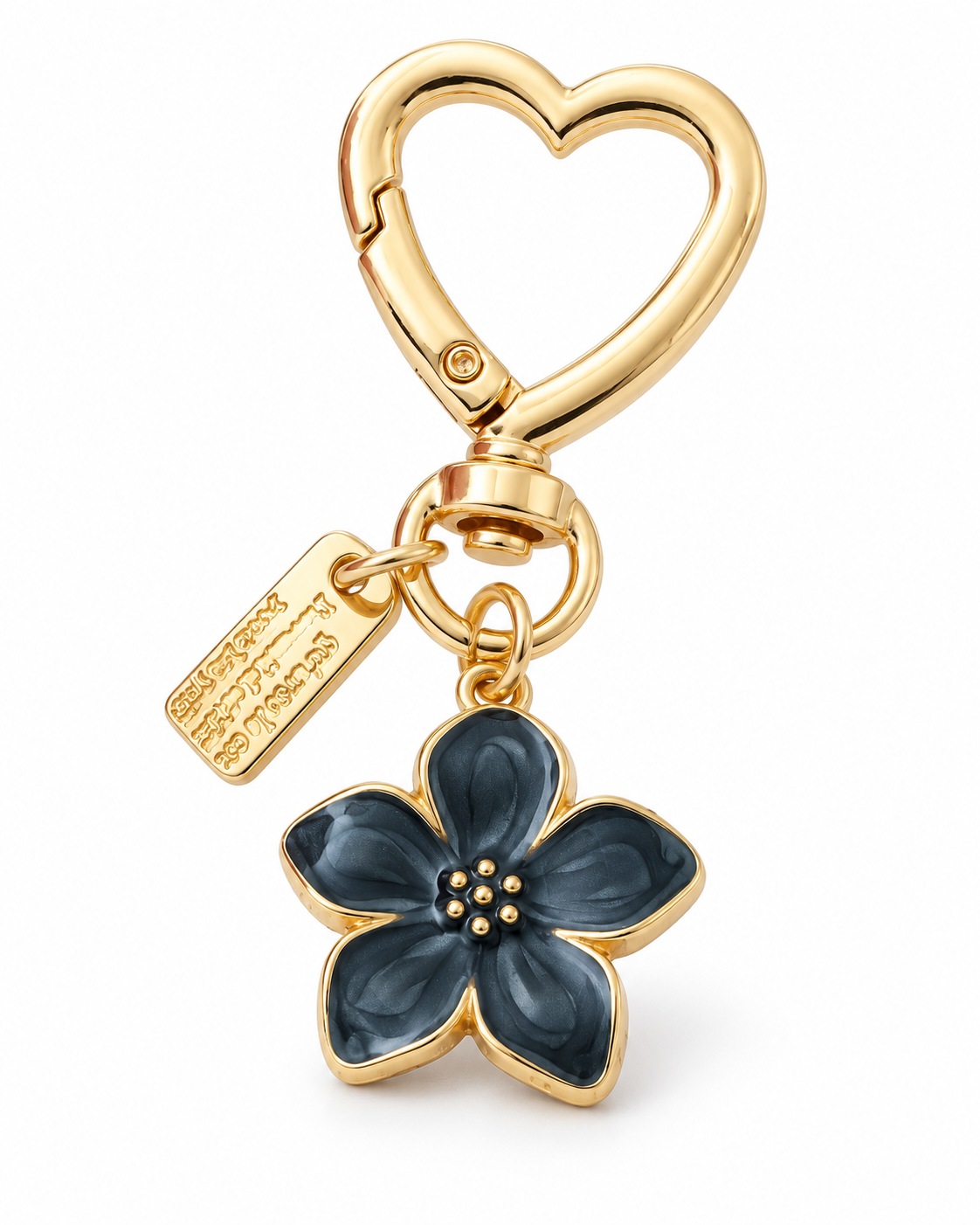 Bloom and heart bag charm