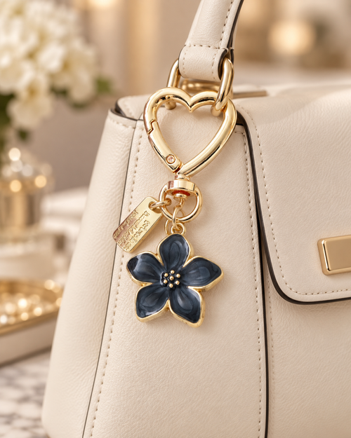 Bloom and heart bag charm