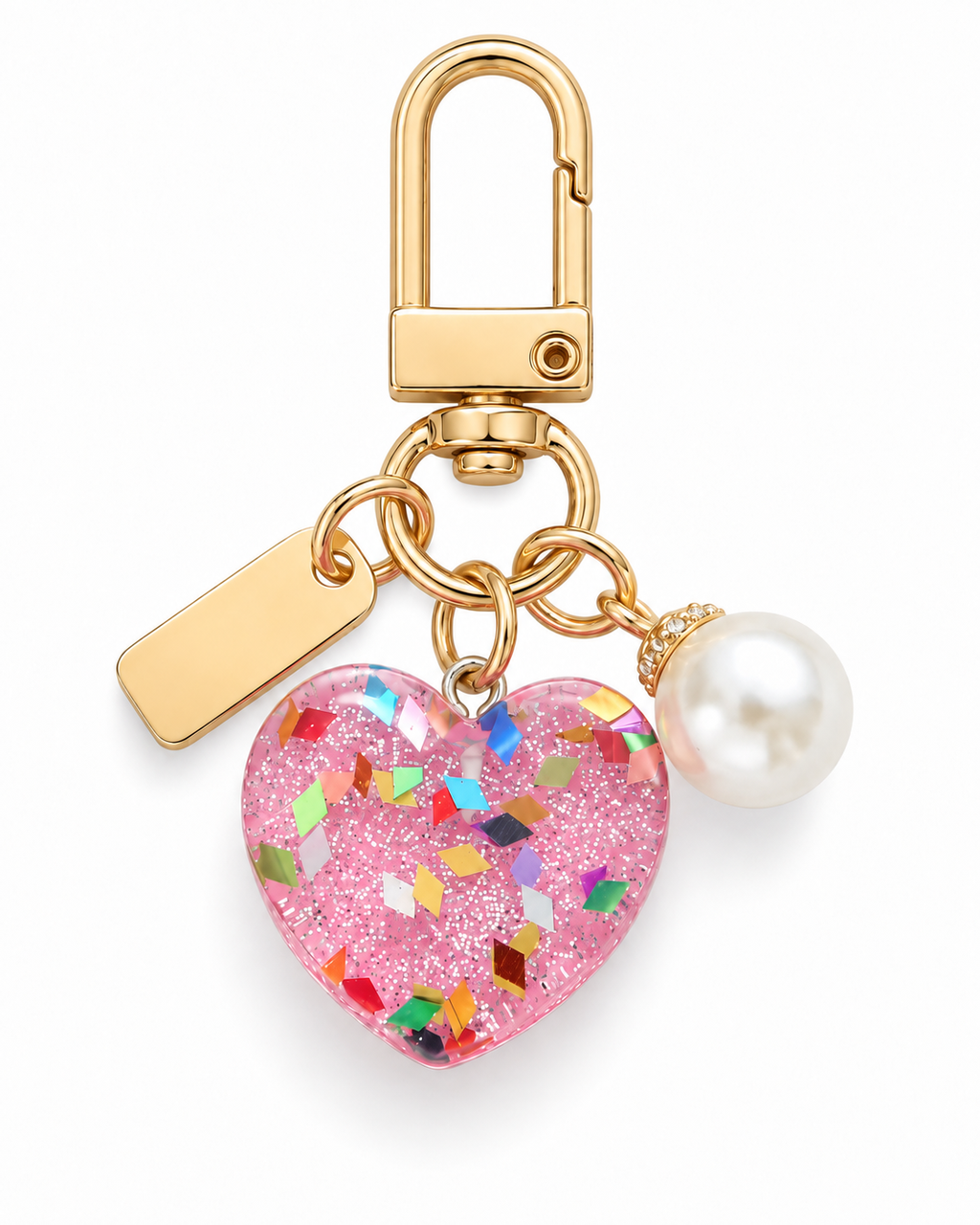 Confetti Heart Bag Charm