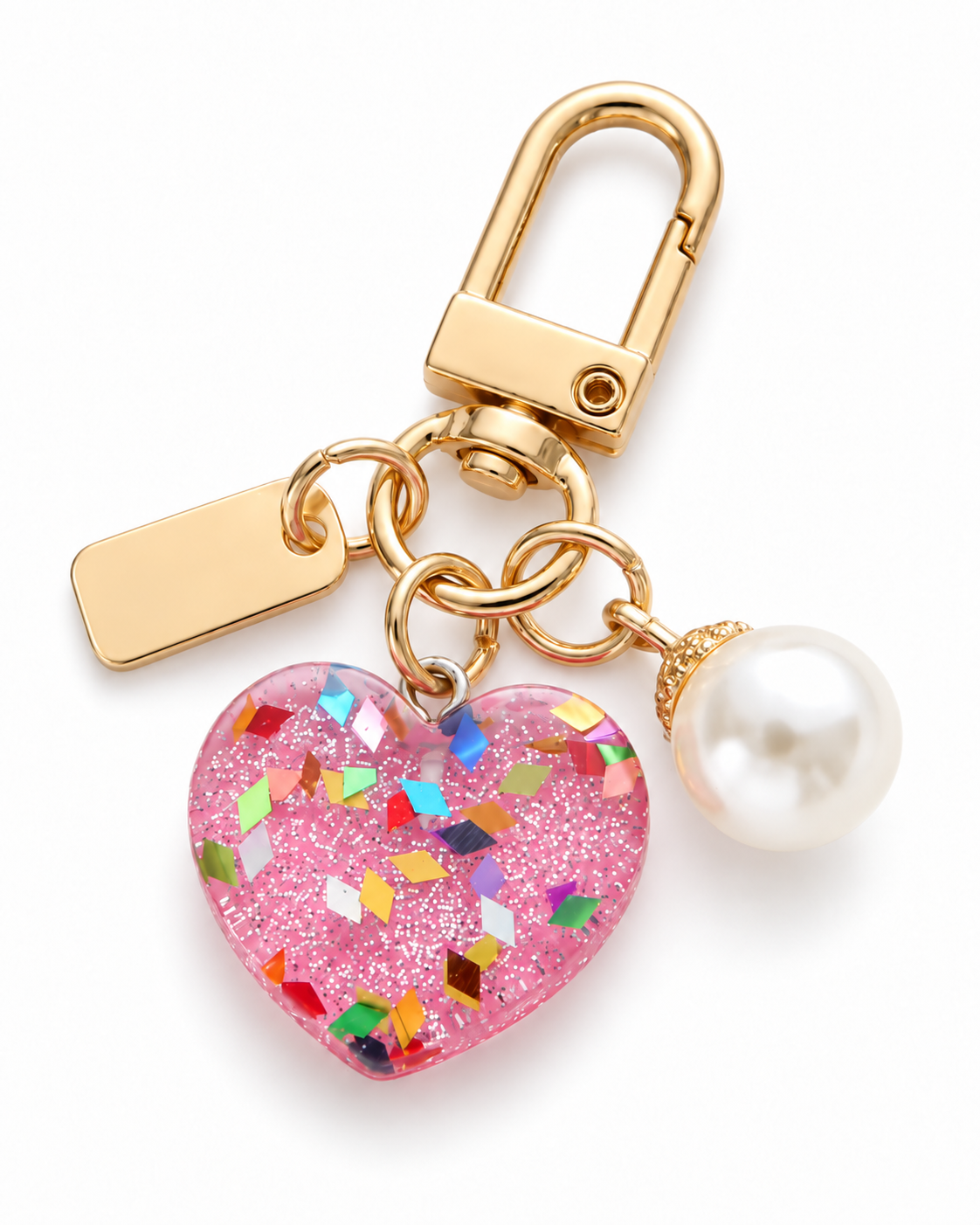Confetti Heart Bag Charm