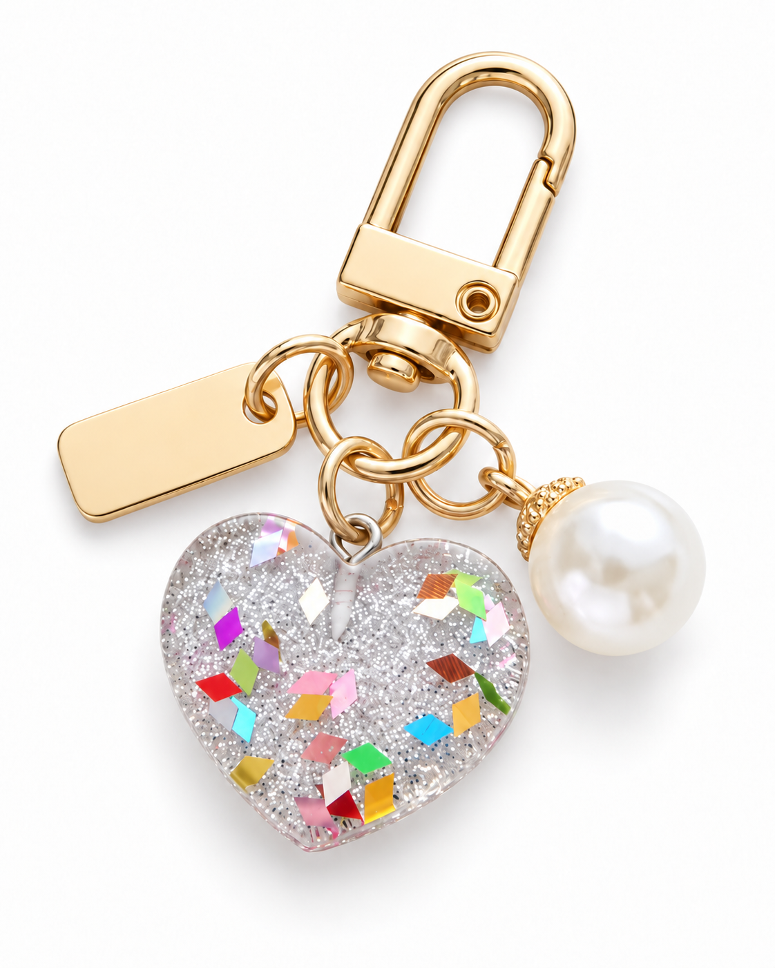 Confetti Heart Bag Charm