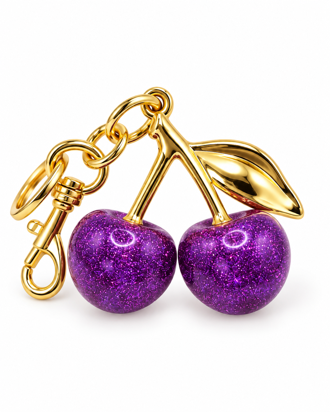 Glitter Cherry Bag Charm.