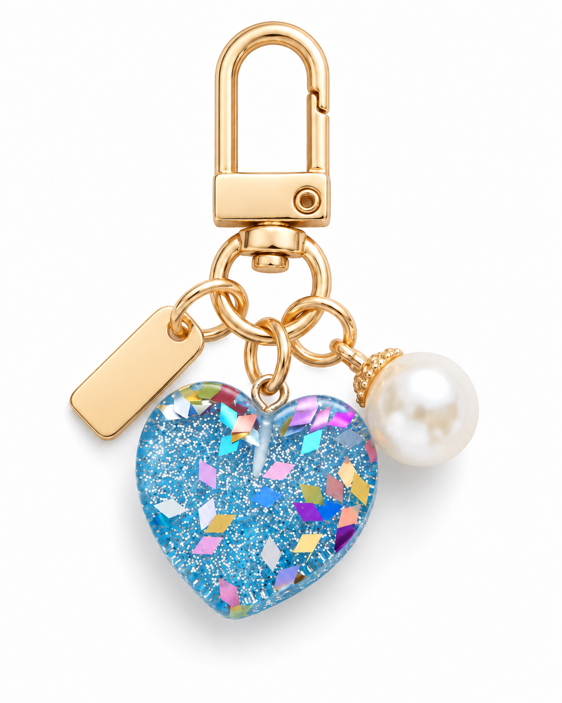 Confetti Heart Bag Charm