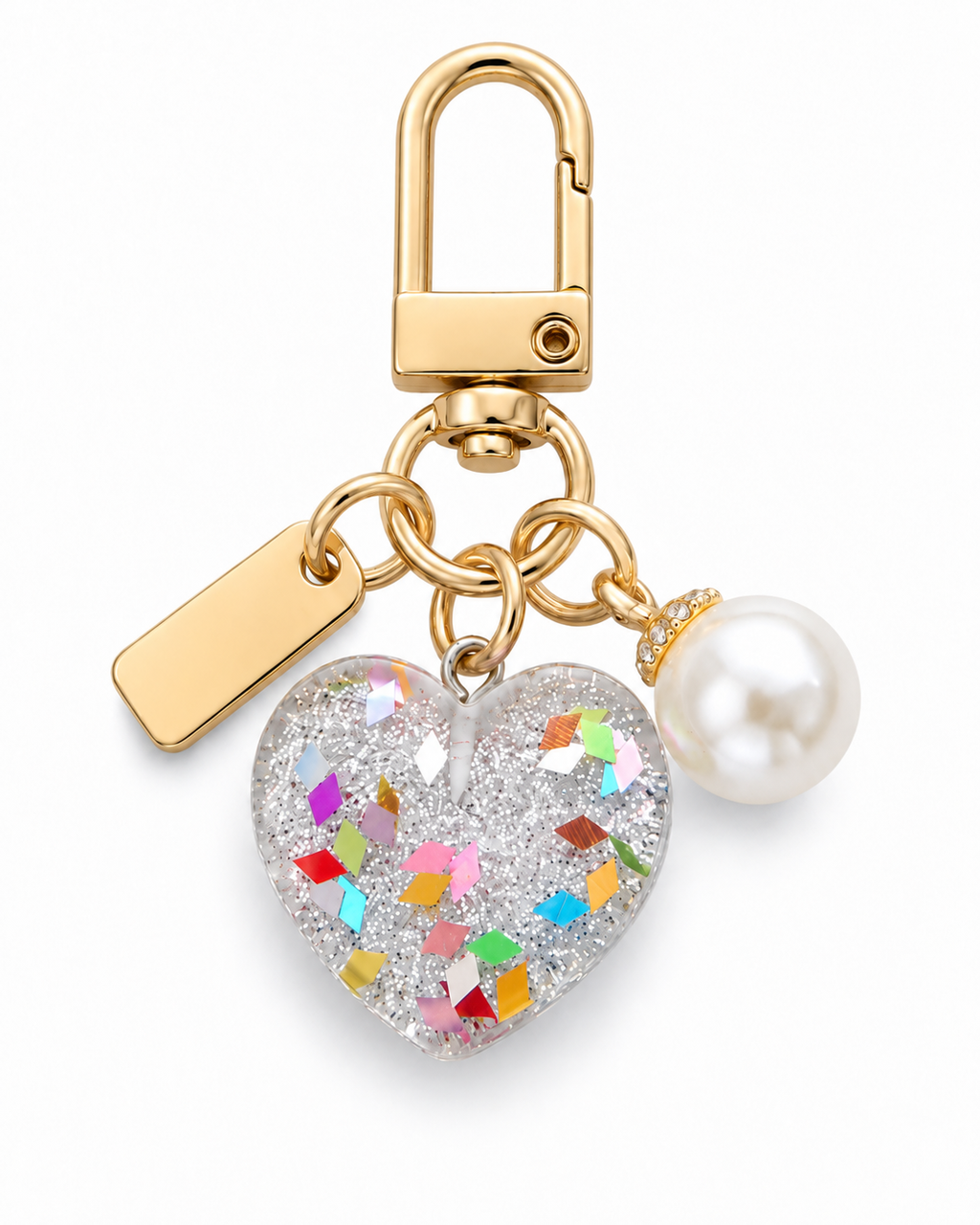 Confetti Heart Bag Charm